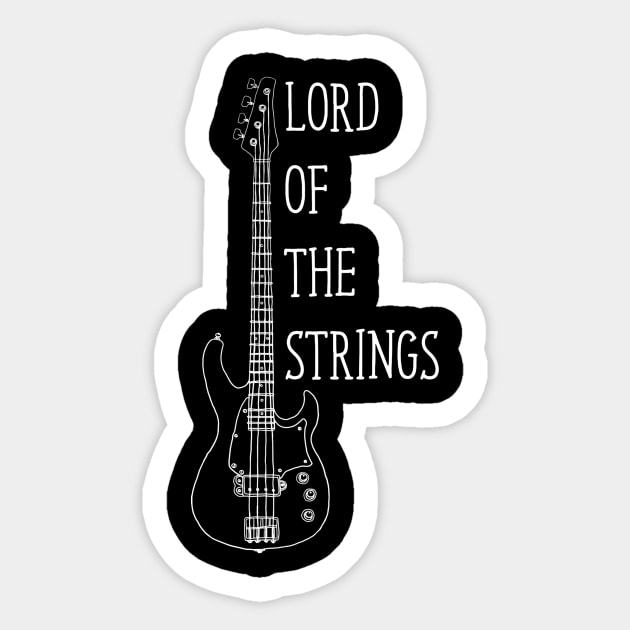 Lord Of The Strings Electric Guitar T Shirt Sticker by A_ni_ka_wa